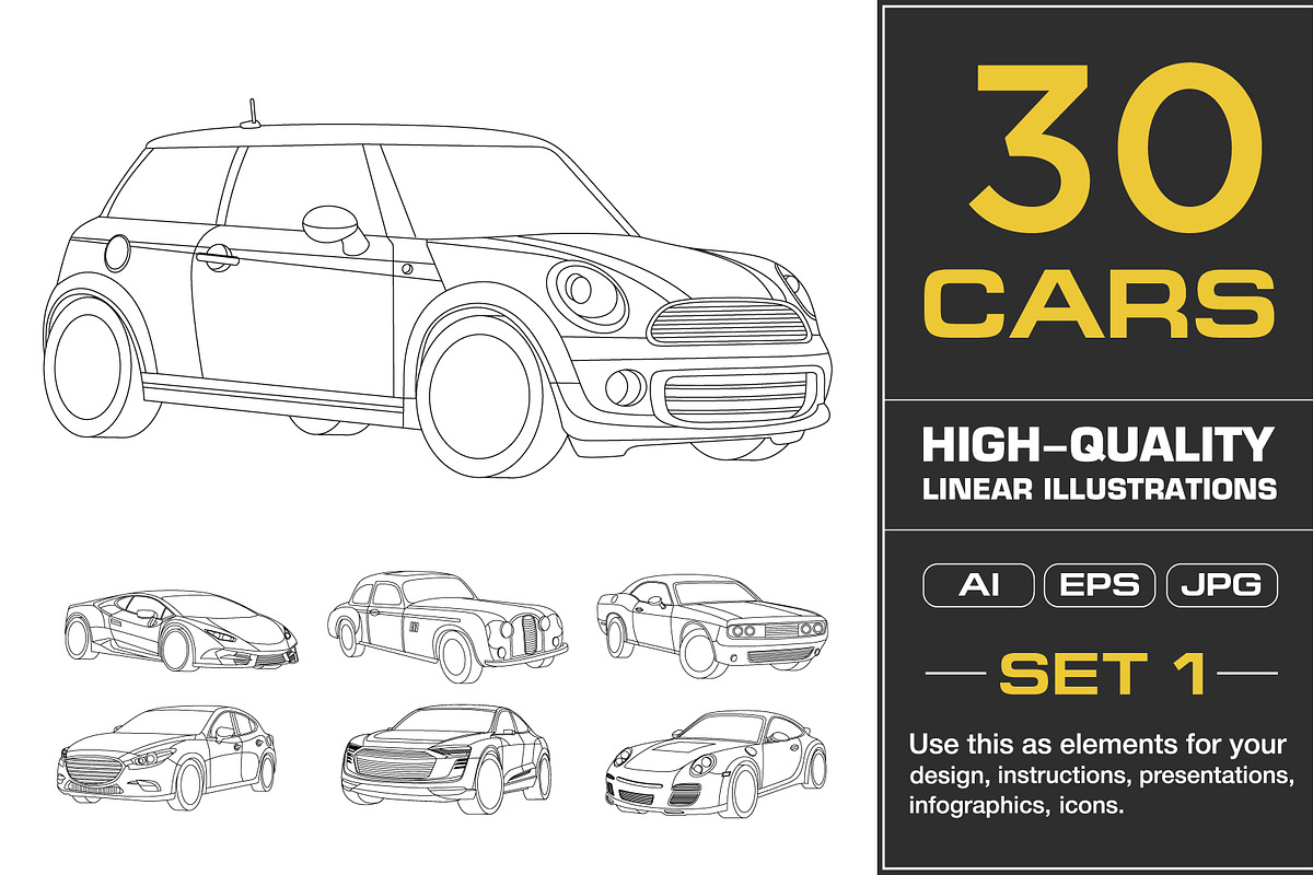 Vector Car illustrations (1st SET), an Illustration by Cartoon Lab (Photo 1 of 8)