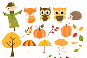 Autumn clip art set, Fall Scarecrow, an Animal Illustration by Pravokrugulnik (Thumbnail 2 of 2)