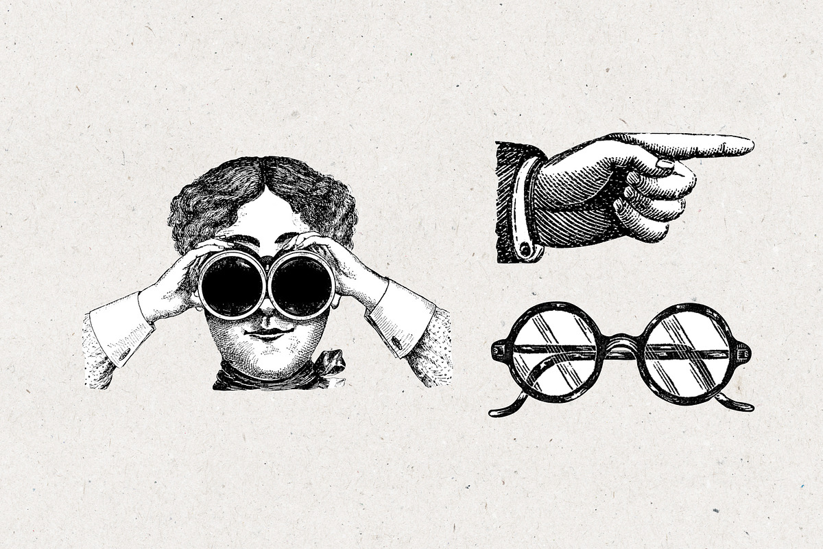 Black & White Steampunk Clip Art, a Transportation Illustration by Patterns for Dessert (Photo 2 of 7)