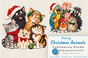 Funny Christmas Animals PNG Cliparts, an Animal Illustration by Ink Gallery (Thumbnail 1 of 13)
