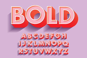 bold 3d typography design