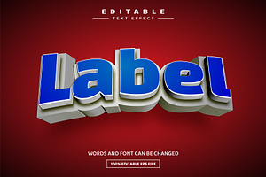 Label 3D Editable Text Effect