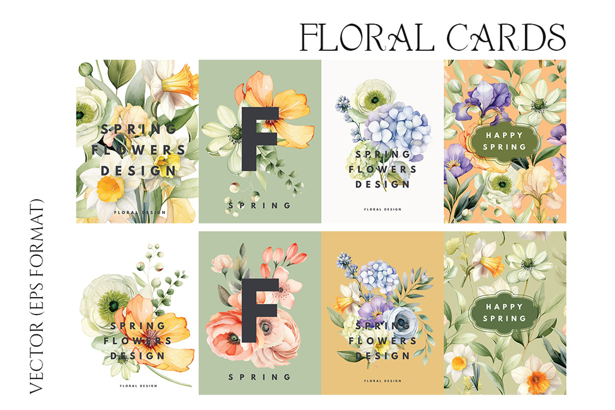 Floral Greeting Cards Templates, a Card Template by Evgeniia (Photo 4 of 4)