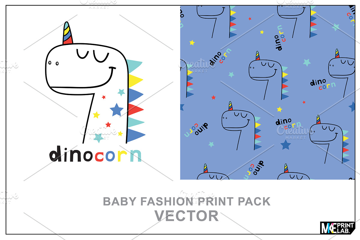 DINOCORN VECTOR DESIGN PACK, an Illustration by MKE Print Lab.