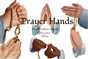 Praying hands,hands of people,rosary, a Person Illustration by AkvarelRiver (Thumbnail 1 of 4)