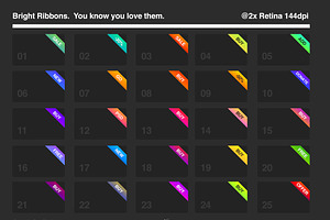 HiDPI Bright Ribbon Set PSD