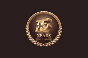 15 years anniversary vector logo, a Decorative Illustration by Darth Vector