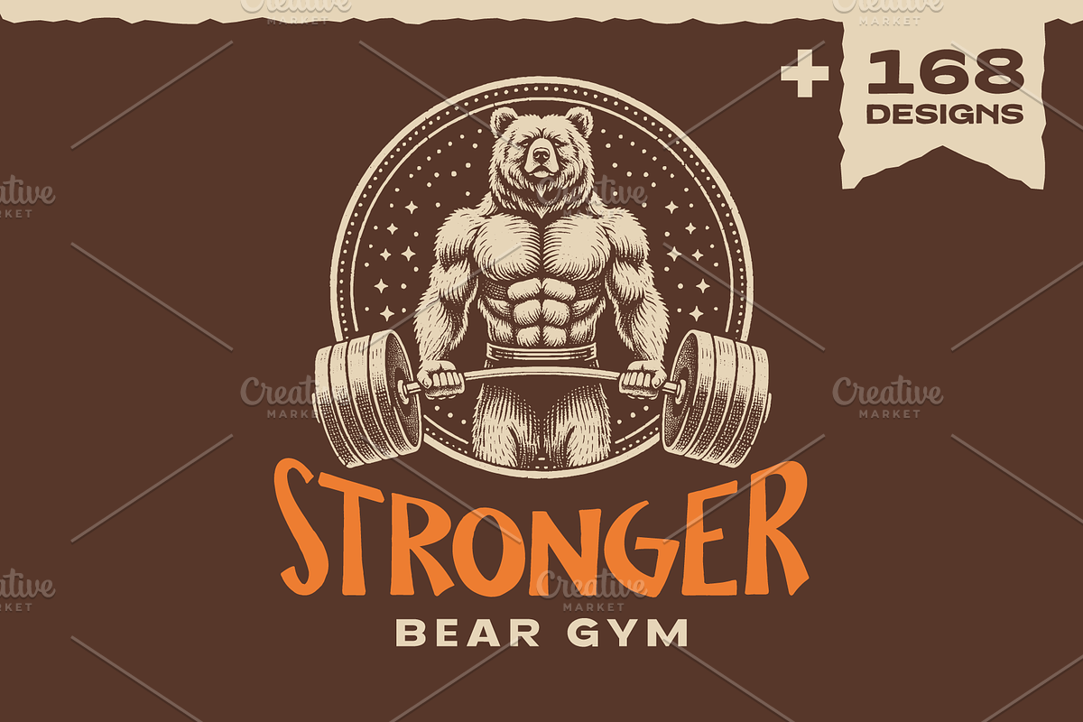 Vintage Hand-Drawn Brown Bear Design, an Animal Illustration by devastd (Photo 1 of 10)