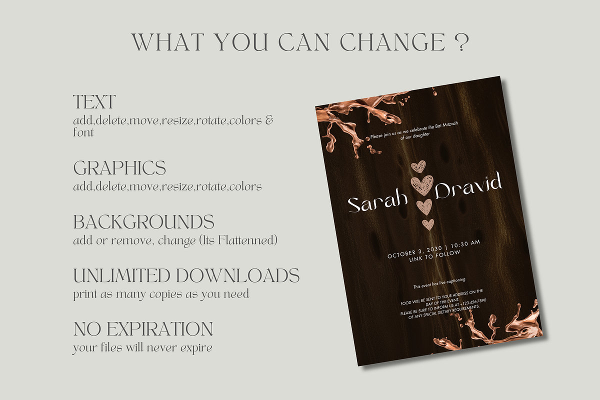 Chocolate Theme Wedding Invitation, an Invitation Template by InvitingStorys (Photo 11 of 12)