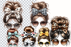 Messy Bun Mom Mothers Day Clipart