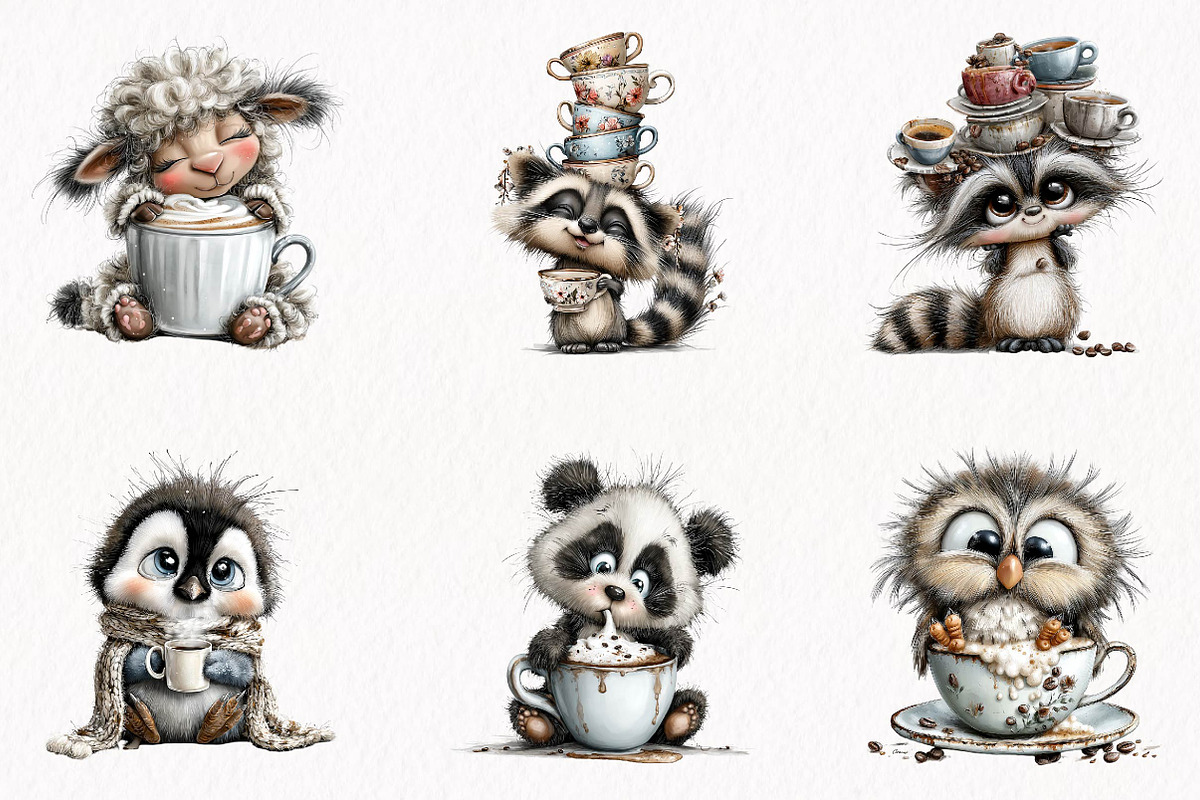 Whimsical Coffee Lover Animals, an Animal Illustration by fashionaddict (Photo 2 of 7)