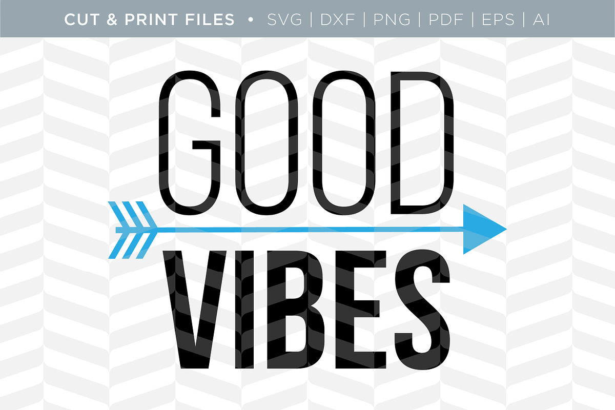 Good Vibes SVG Cut/Print Files, an Illustration by Simply Bright Studio