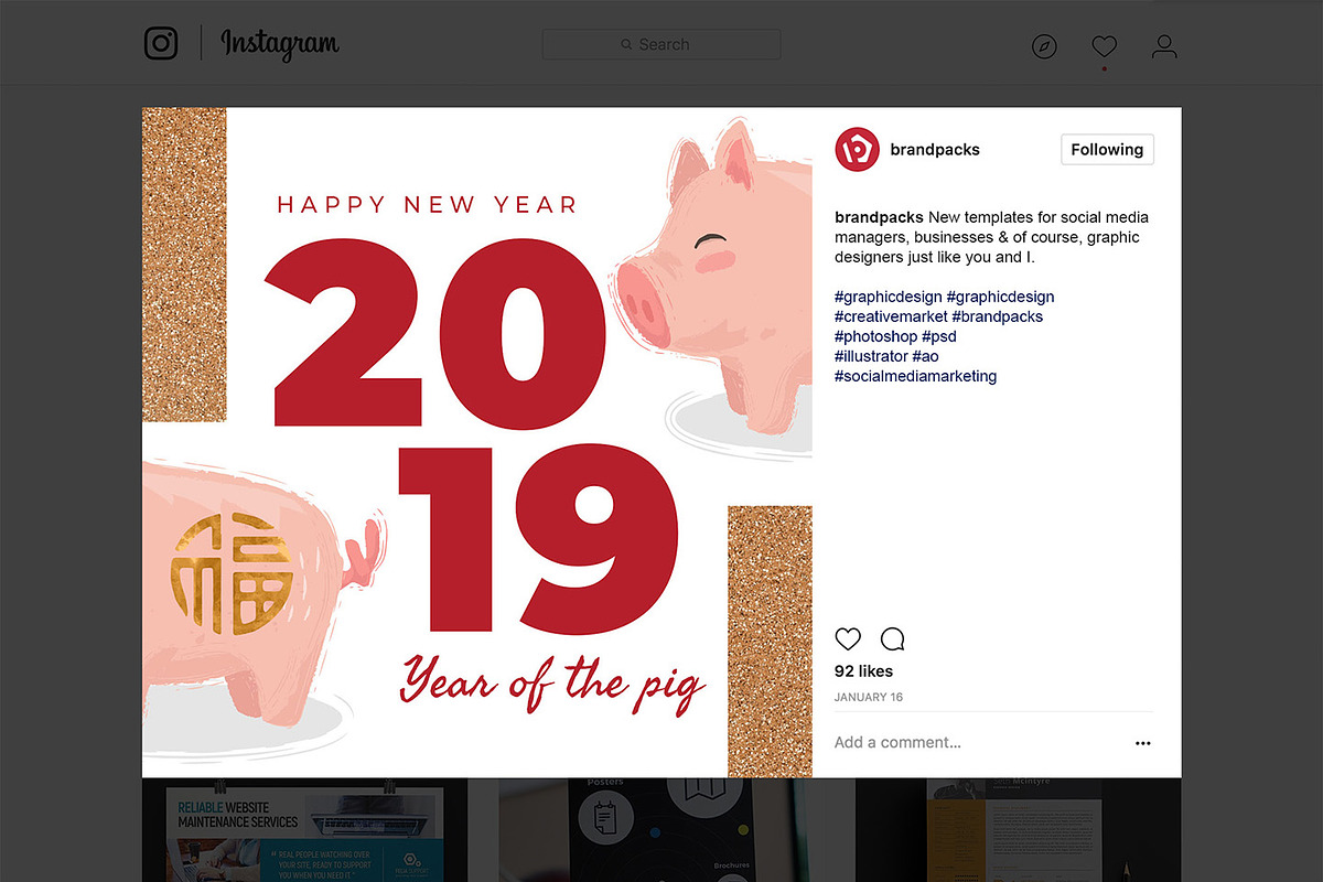 Chinese New Year Instagram Templates, a Social Media Template by BrandPacks (Photo 11 of 11)