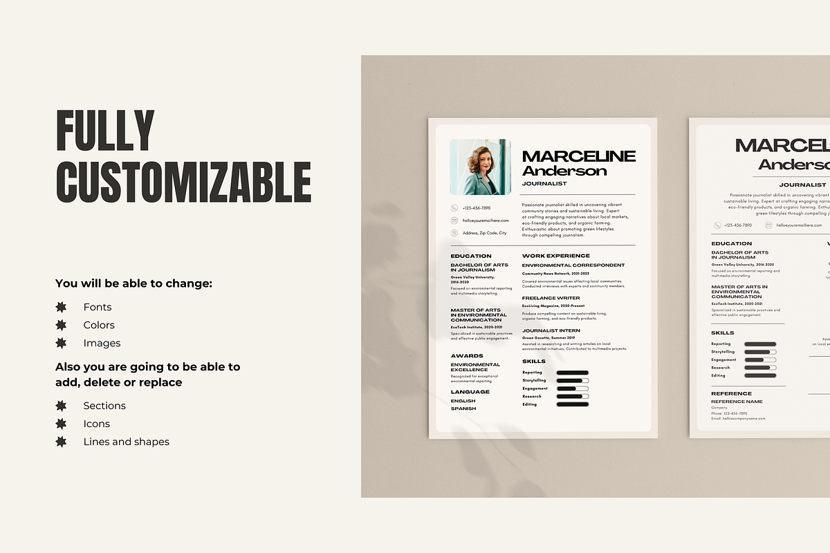 Minimal CV & Cover Letter Templates, a Resume Template by TEAM RONDI (Photo 4 of 6)