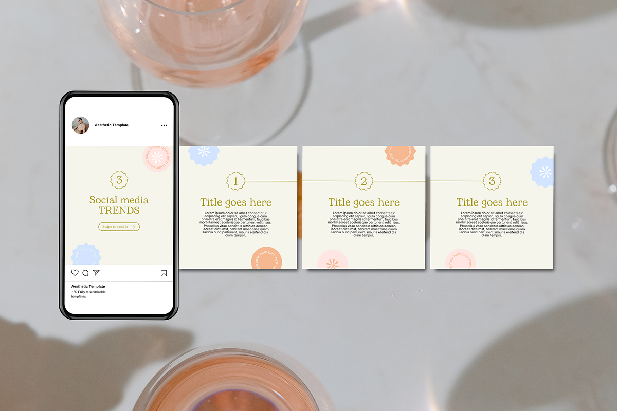 Aesthetic Instagram Template Kit, a Social Media Template by Mila Estudio (Photo 5 of 6)