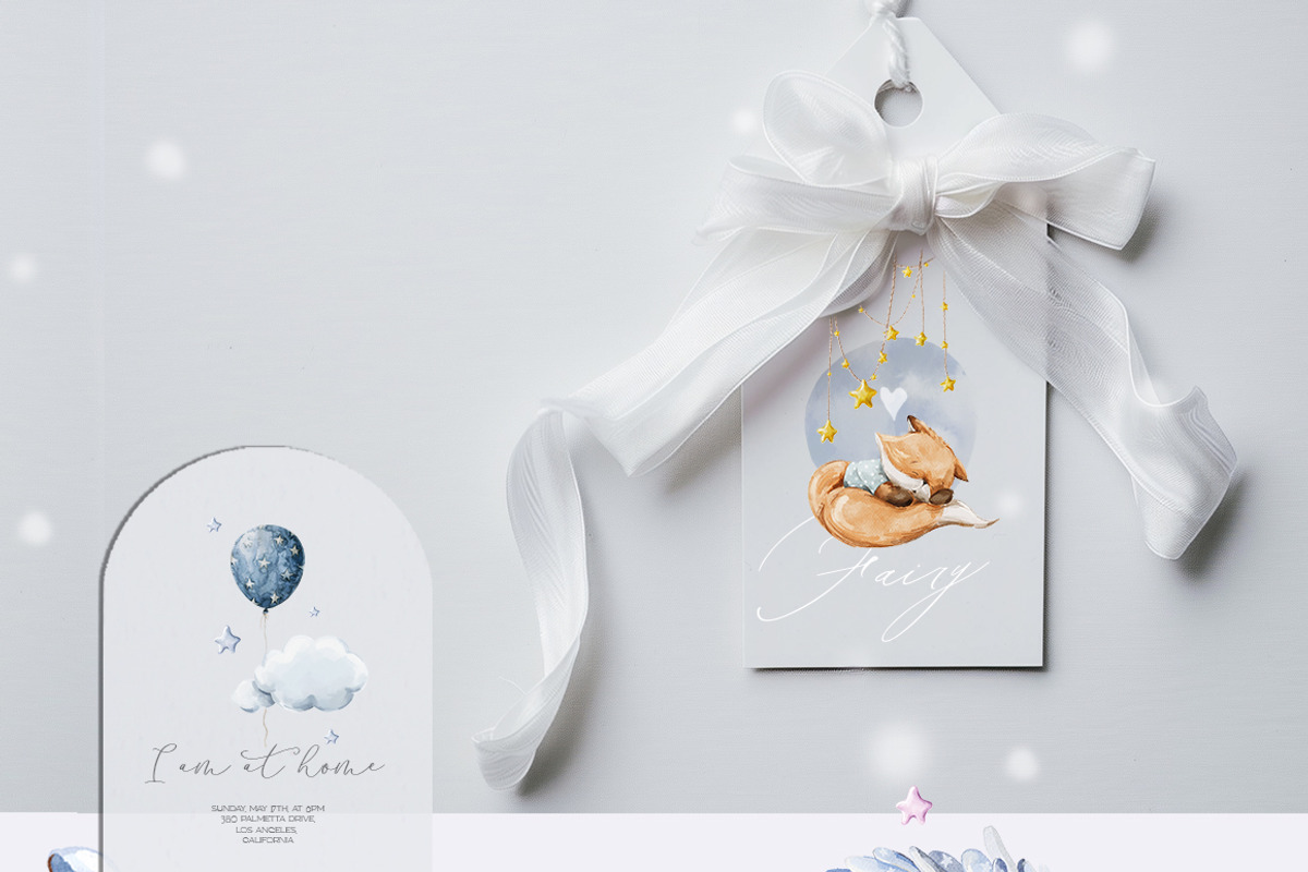 Fairy night Watercolor baby animals, an Animal Illustration by 60secondsArt (Photo 3 of 9)