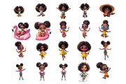 Chibi Afro-American Ilustrations PNG, a Solid Icon by Nina Shaw (Thumbnail 5 of 9)