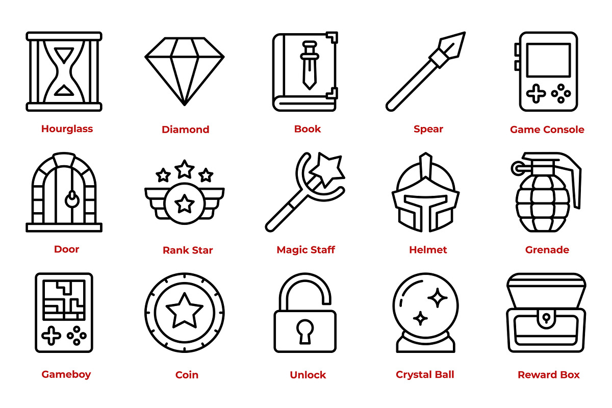 Gaming Icon Set, an Outline Icon by Tekuni (Photo 3 of 10)