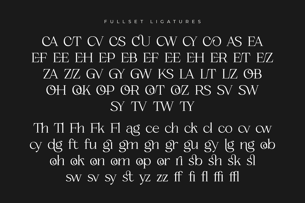 Zacorsea – Beauty Elegant Ligature, a Serif Font by Typia Nesia (Photo 3 of 11)