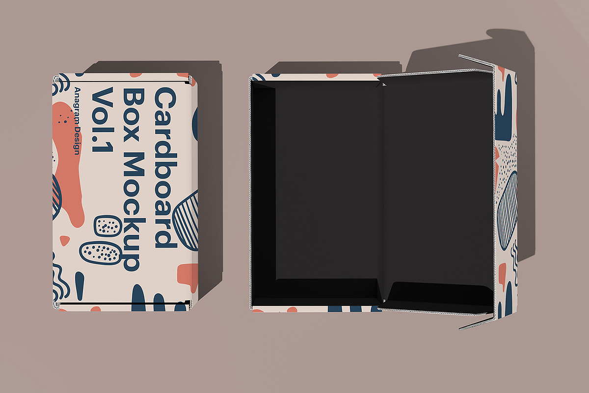 Cardboard Box Mockup, a Packaging Mockup by AnagramDesign (Photo 6 of 6)