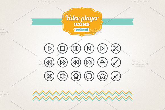 Hand Drawn Video Player Icons