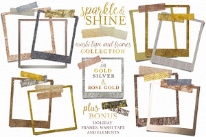 Glitter Washi Tape and Frames, a Templates & Theme by patternpop studio