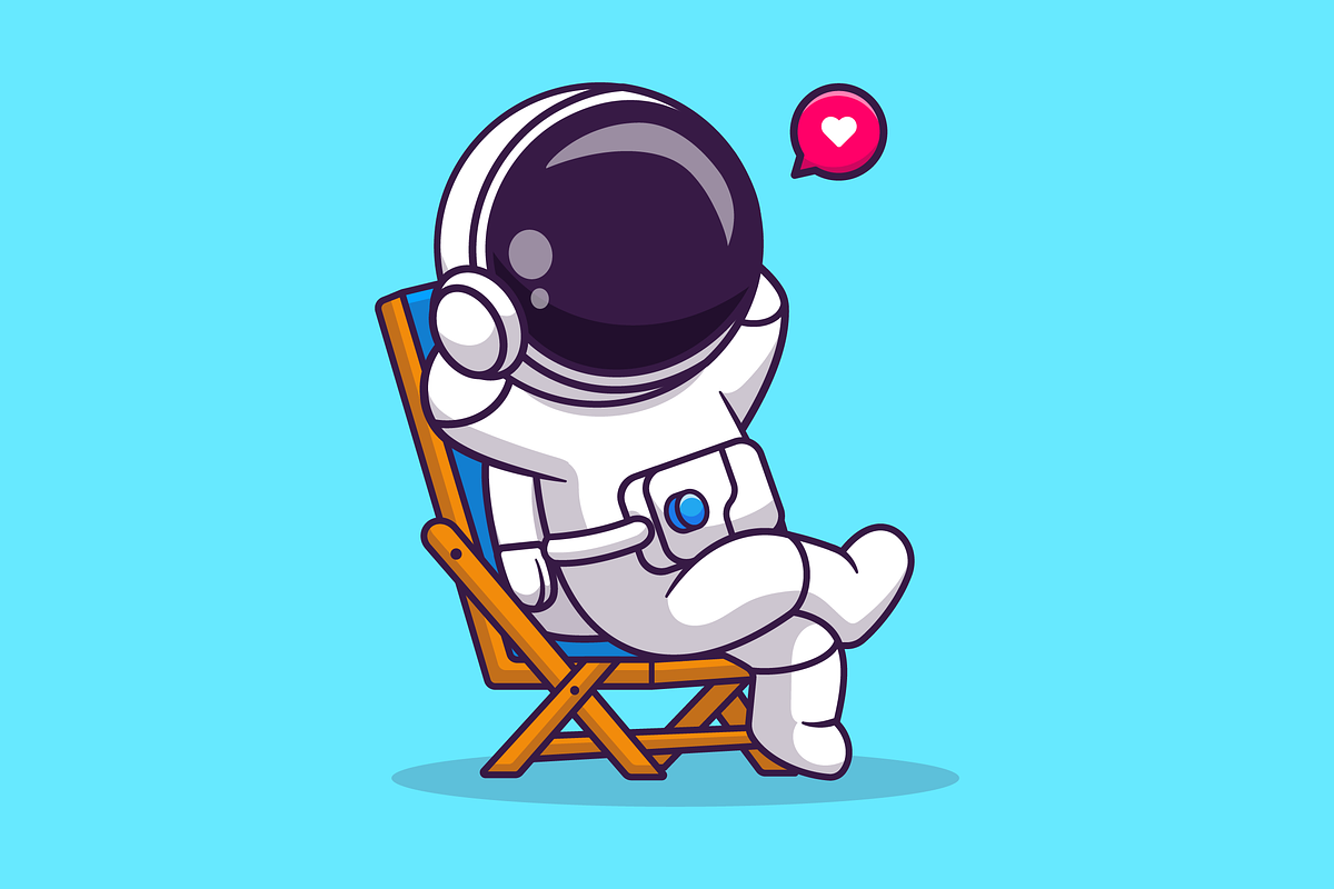 Cute Astronaut Sitting Relax, a Technology Illustration by Catalyst Labs (Photo 1 of 3)