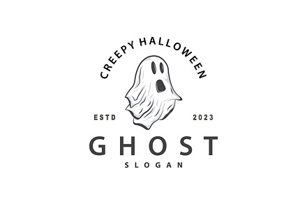 Spooky Ghost Logo Simple Halloween, a Branding & Logo Template by Maylianaw28