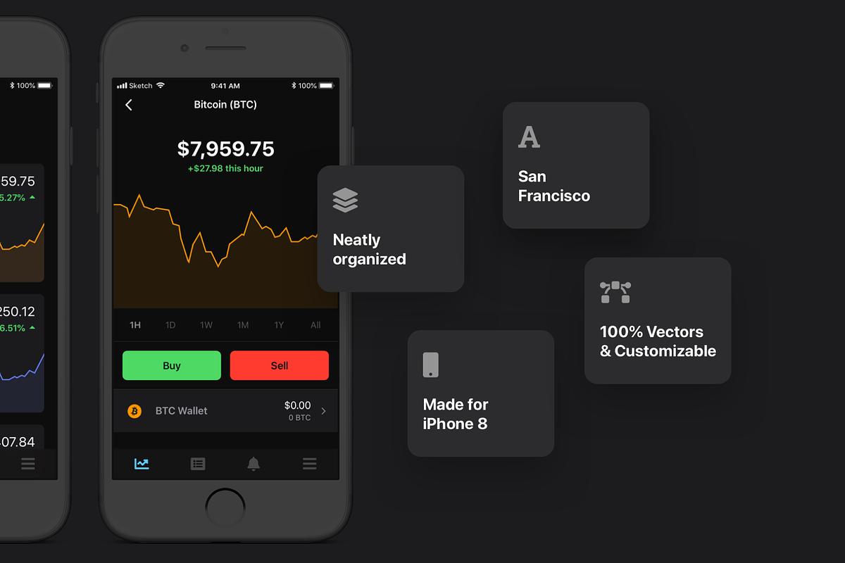 Krypto UI Kit, an UI Kit Template by Gris Fox | Creative Market