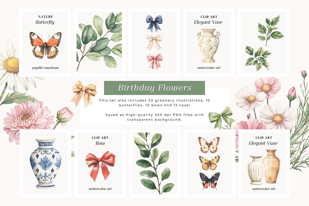 Birthday Flowers, a Decorative Illustration by PeDe Designs (Photo 3 of 10)