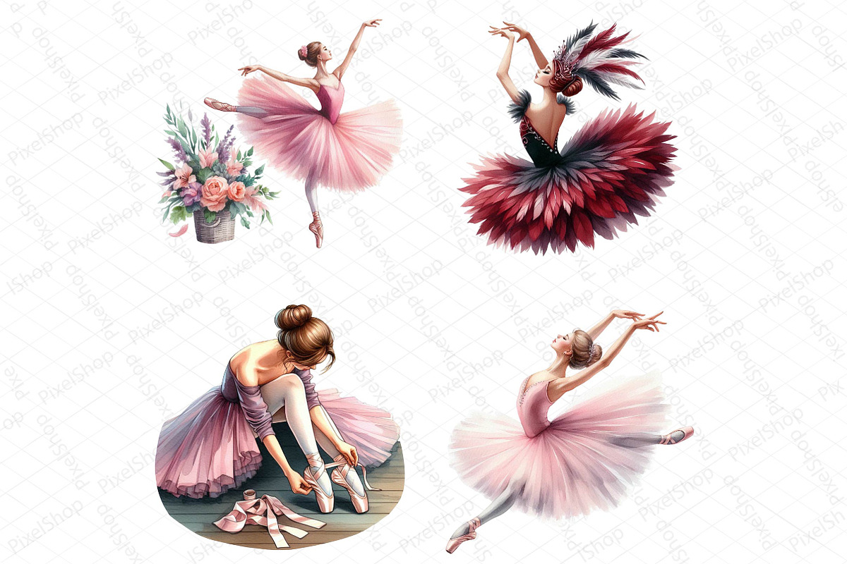 Ballerina Watercolor Clipart, an Illustration by DreamPrint404 (Photo 3 of 4)