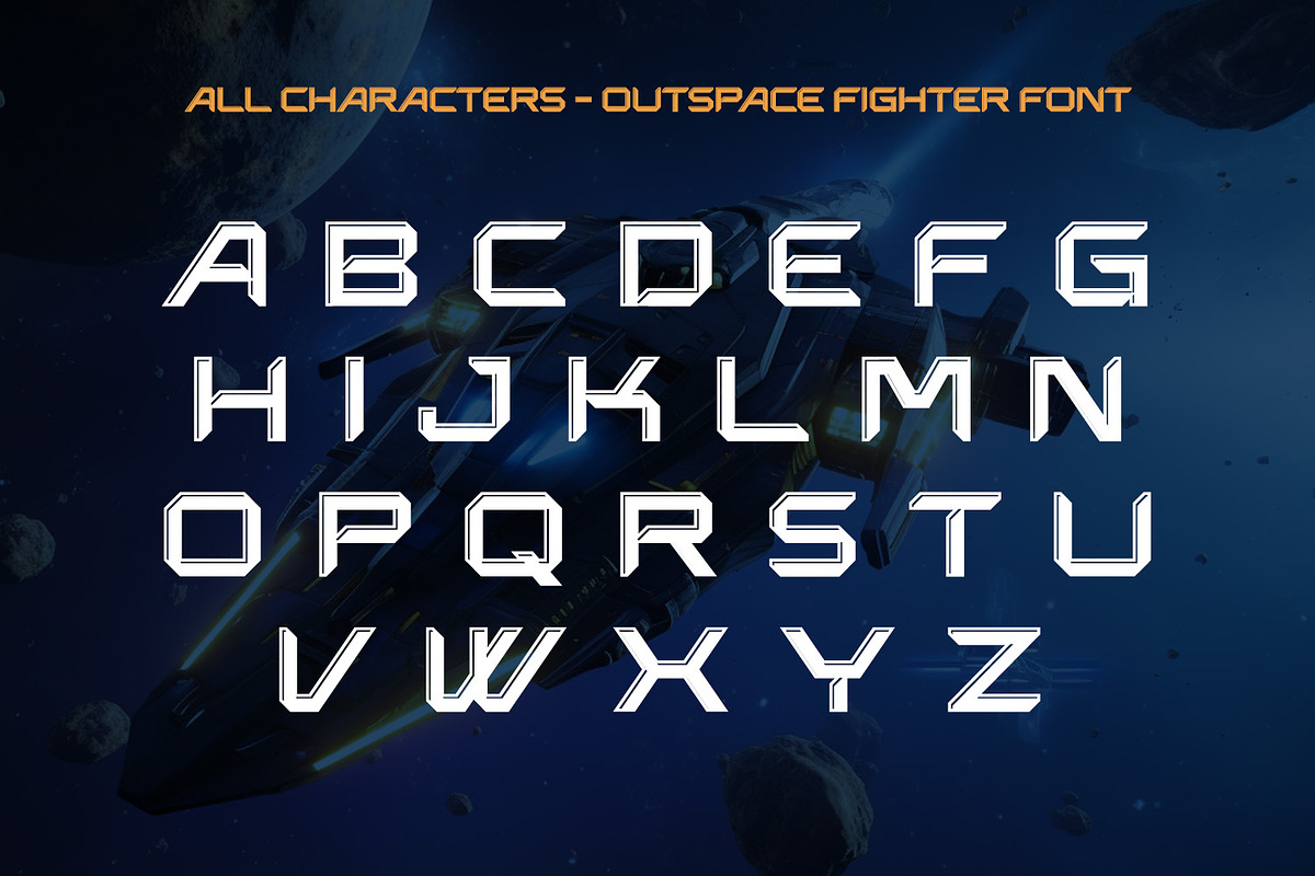 Outspace Fighter, a Symbol Font by Ditatype (Photo 9 of 10)