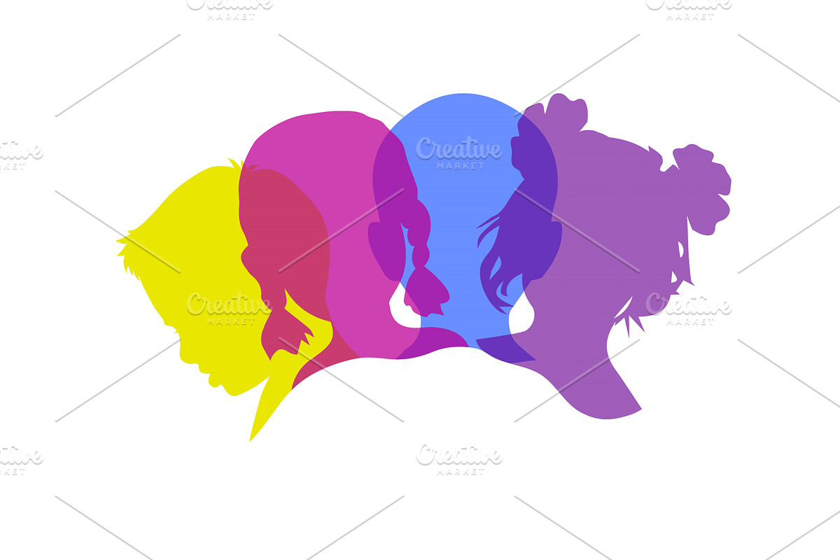 Kids zone. silhouettes of children, a Person Illustration by Nenahliadava Design