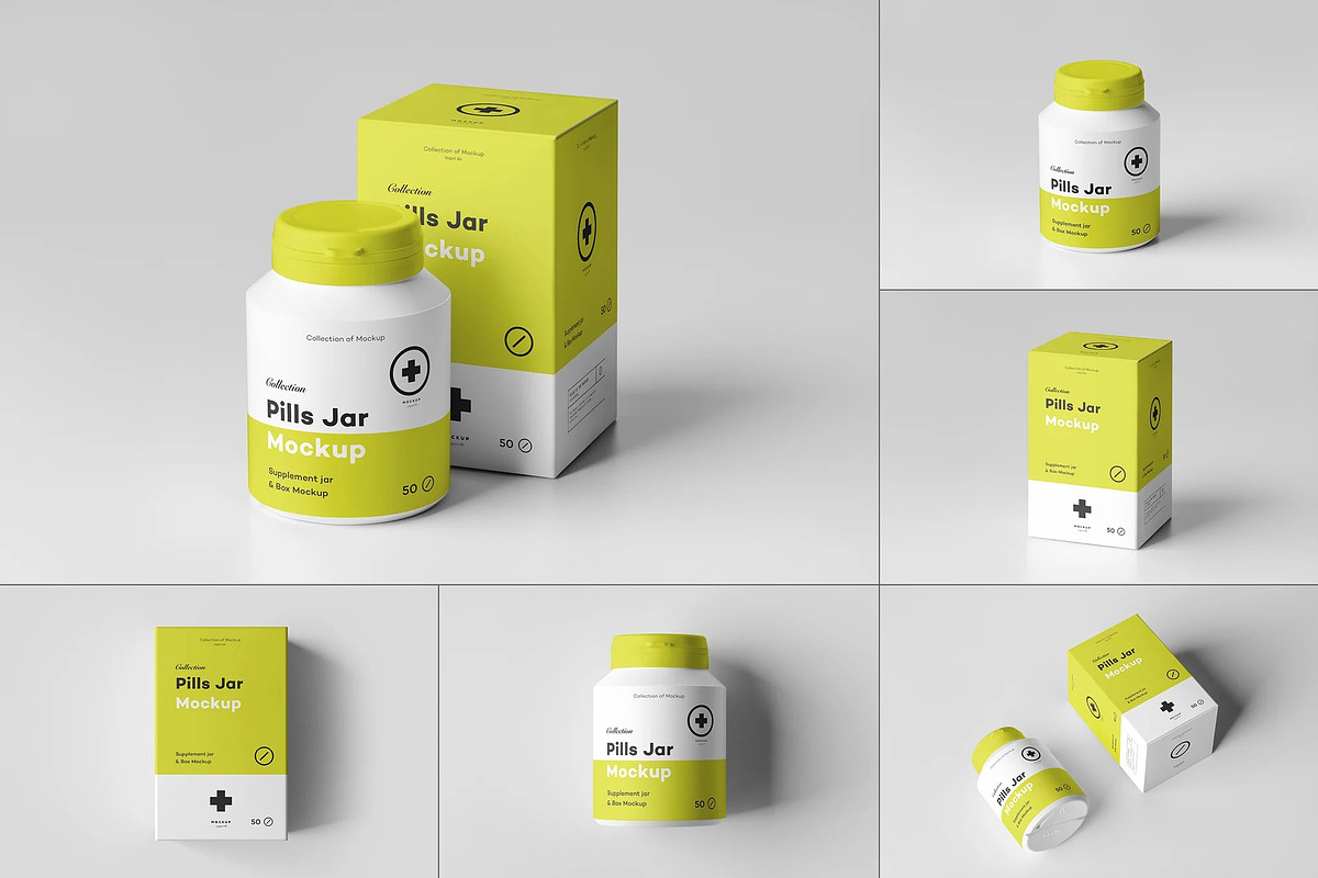 Pills Jar Mockup, a Packaging Mockup by zippypixelstudio (Photo 1 of 13)