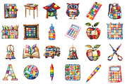 Patchwork Back to School PNG, an Illustration by SinaCreation (Thumbnail 2 of 5)