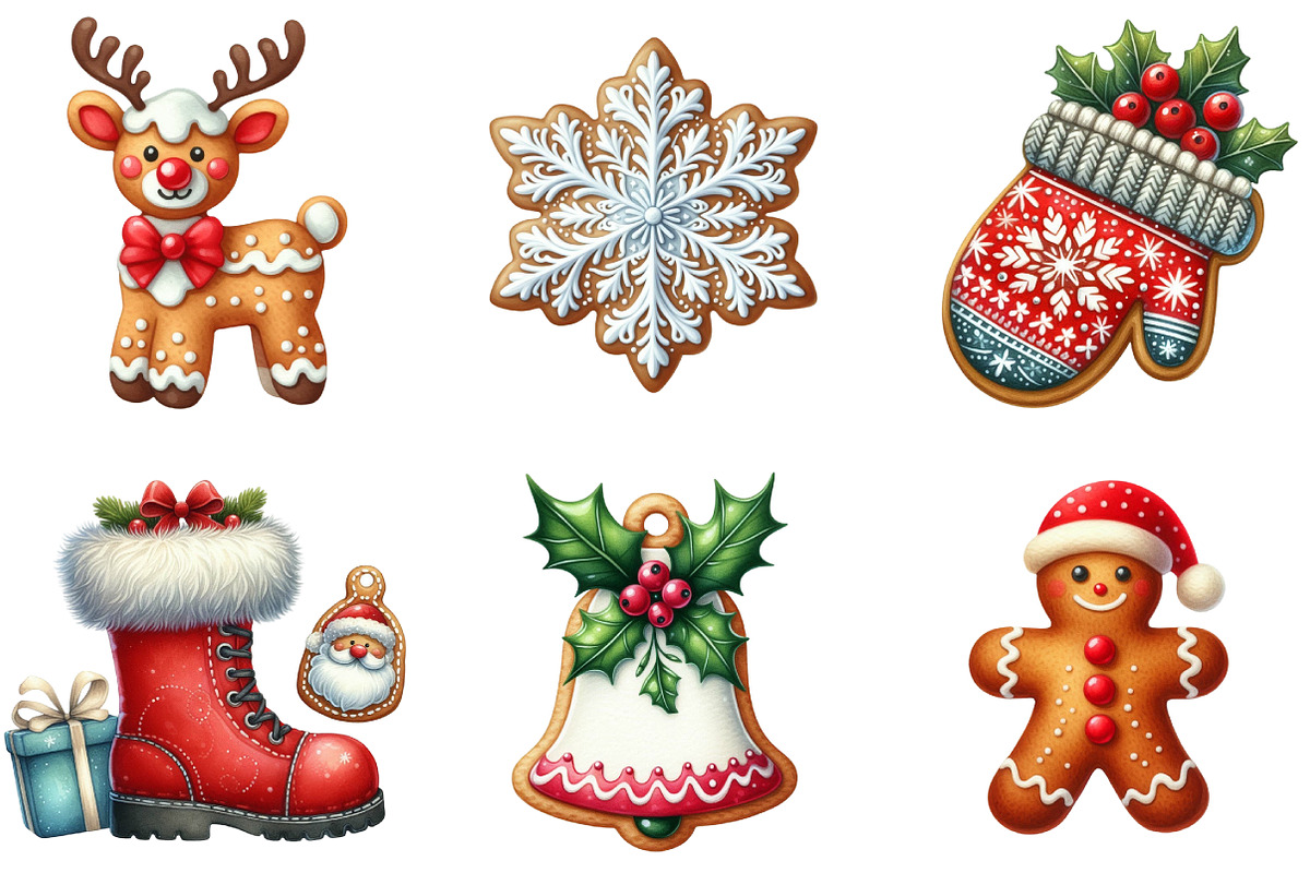 Christmas Cookie Clipart, an Illustration by DreamArtGraphic (Photo 4 of 5)