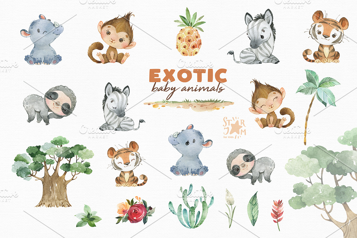 Exotic Baby Animals, an Animal Illustration by StarJam (Photo 2 of 7)