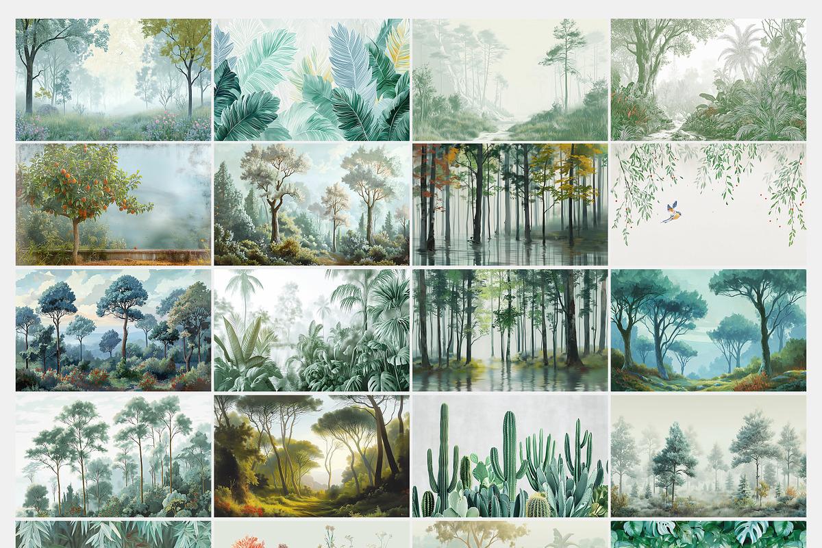 Mural Series Forest Art Poster, a Wallpaper Graphic by Muzi pear studio (Photo 2 of 12)
