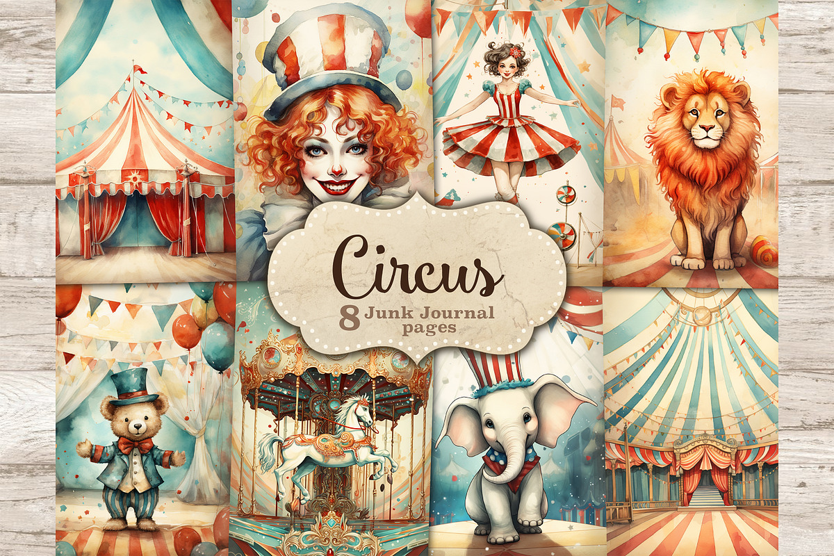 Circus Junk Journal Pages | Vintage, a Person Illustration by GlamArtZhanna (Photo 1 of 10)