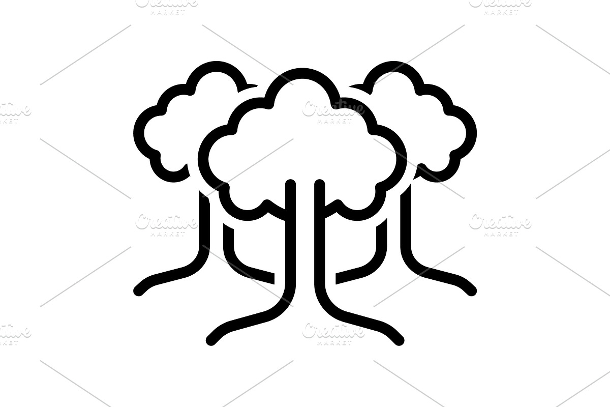 Trees greenstuff black icon, an Outline Icon by Creative priyanka