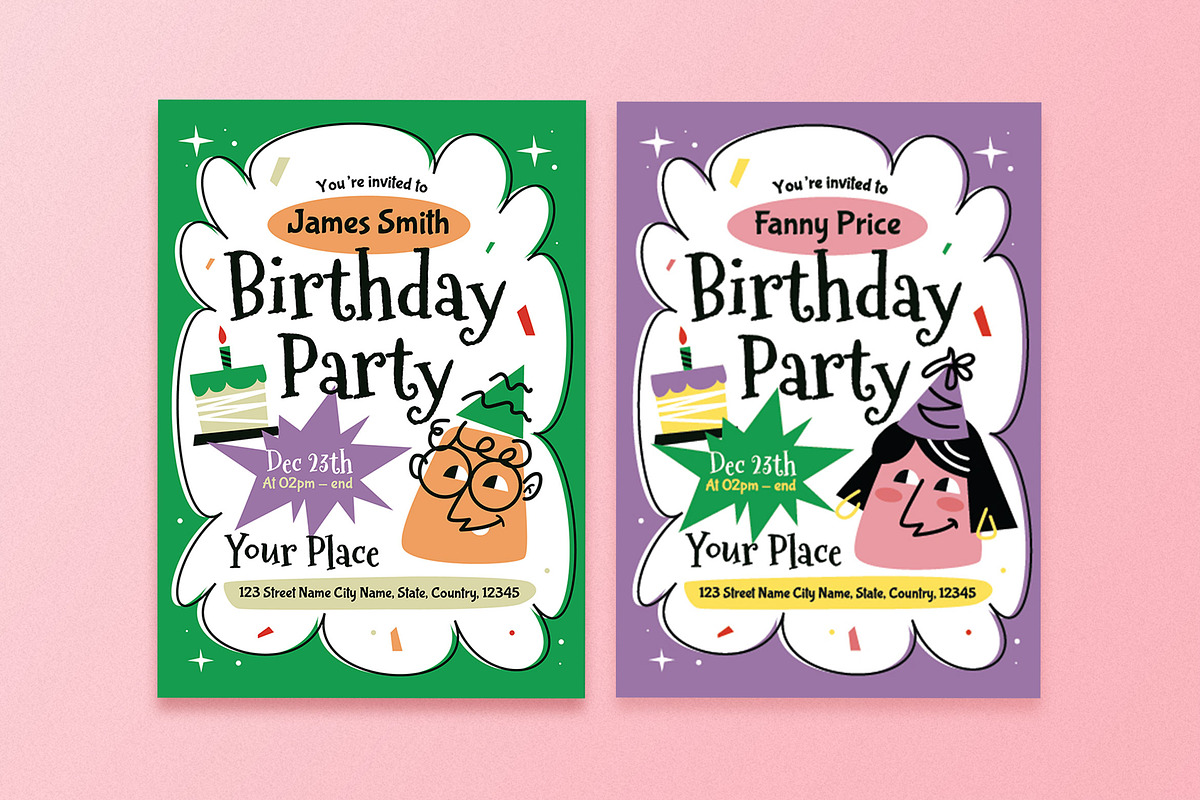 Green Kids Birthday Invitation, an Invitation Template by Aiyari Graphic (Photo 1 of 3)