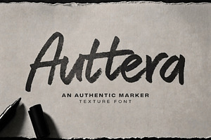 Auttera: Hand-Drawn Marker Font, a Handwritten Font by nirfonic