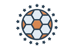 Football ball color icon, a Duotone Icon by Creative priyanka