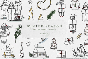 Simple Christmas Vector Clipart Set, an Object Graphic by OM Creativ