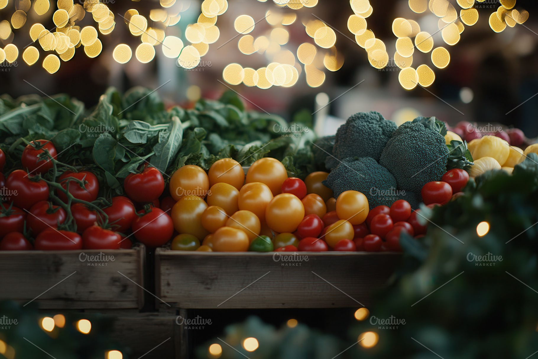 Organic produce shines at market, a Photo by Pavel_design