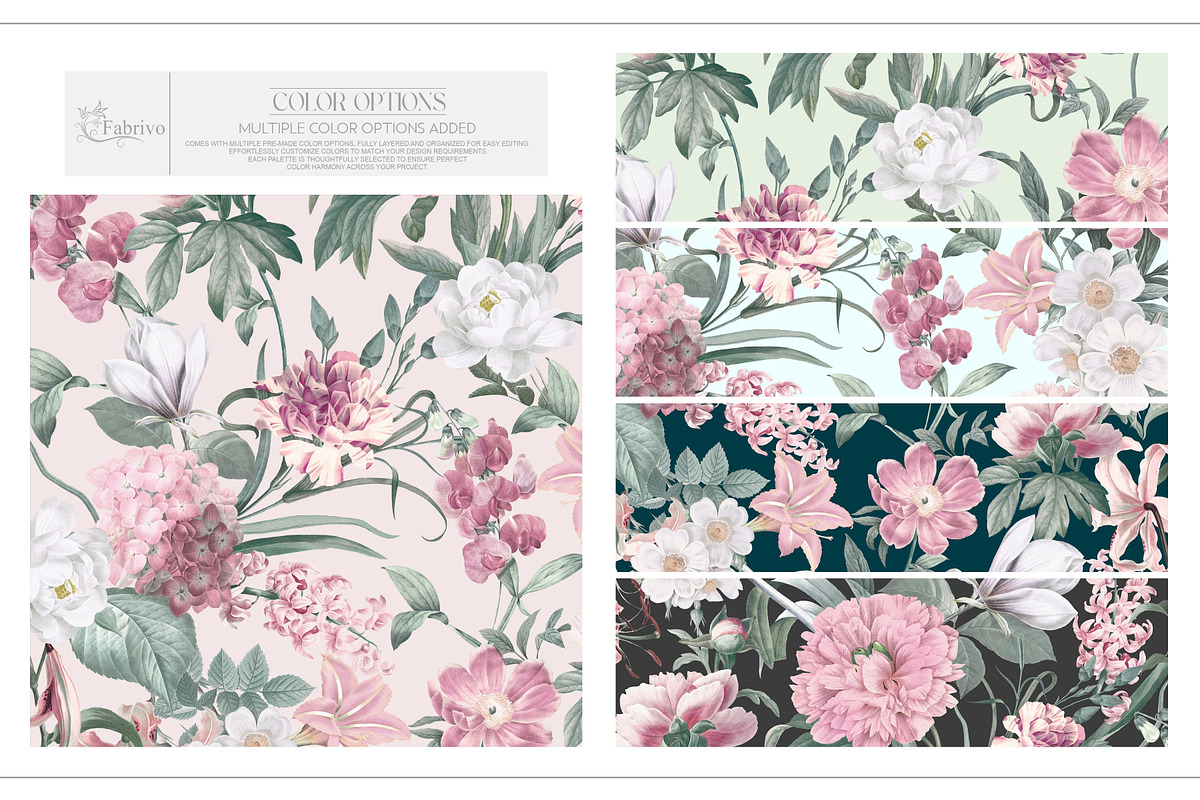 Florenza Botanical Flower Pattern, a Pattern Graphic by Fabrivo (Photo 8 of 10)
