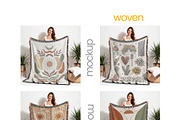 Jacquard Woven Blanket Mockup, an Apparel Mockup by Mockups Studio (Thumbnail 2 of 9)