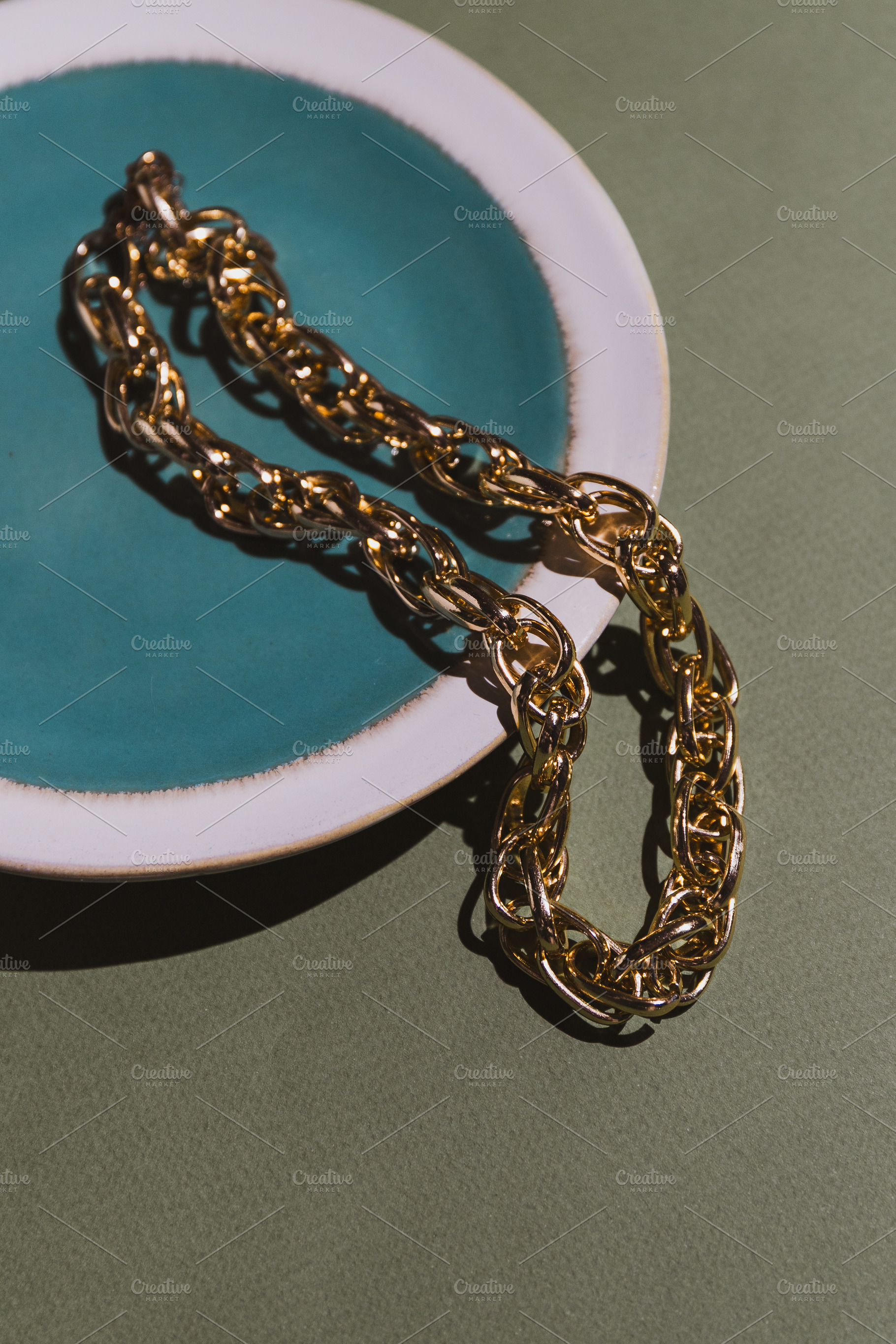 Vintage gold chain displayed in a ce, a Beauty & Fashion Photo by Edalin's Store