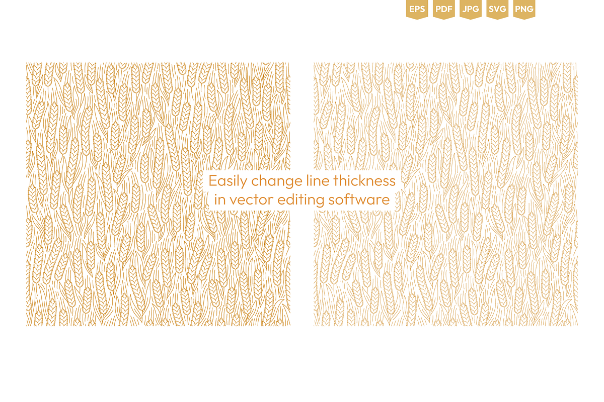 Wheat Ears Seamless Vector Pattern, a Texture Illustration by Ilia Design (Photo 3 of 6)