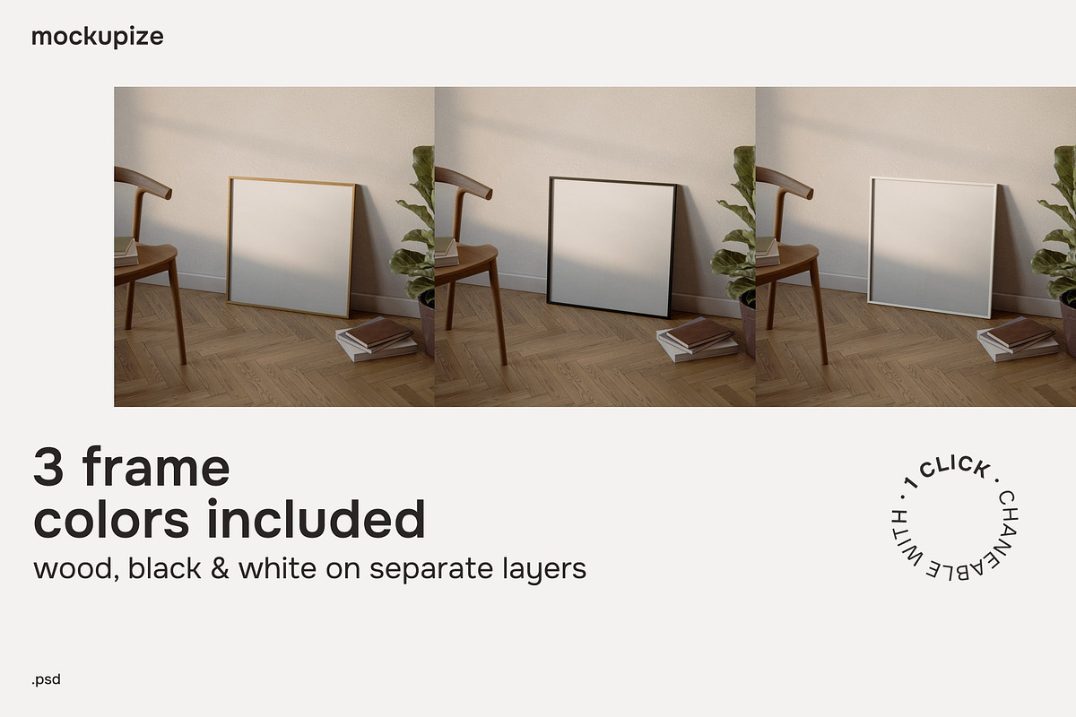 Square Leaning Frame Mockup 1x1, a Household Mockup by mockupize (Photo 2 of 7)